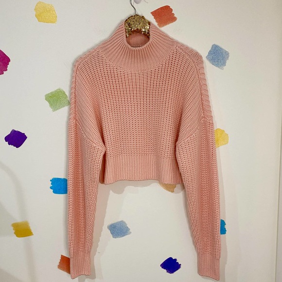 Lovers + Friends Pink Turtleneck Sweater - Picture 1 of 4